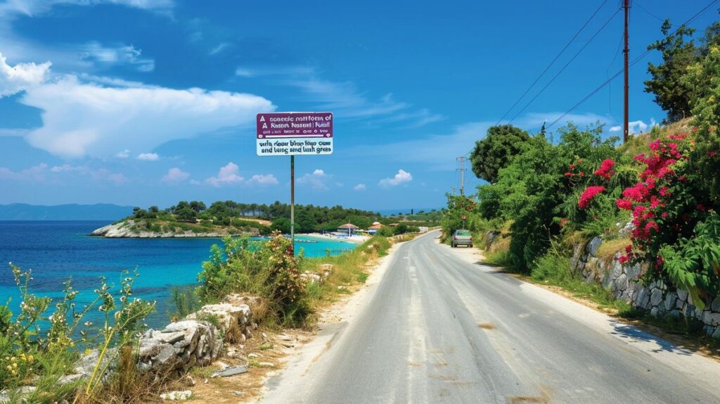 Wie kommt man nach Ksamil – Panoramablick auf die malerischen Strände und kristallklares Wasser von Ksamil, Albanien