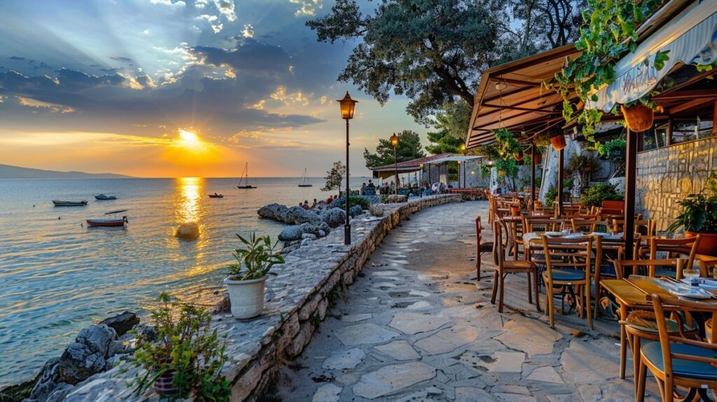 Genießen Sie köstliche Meeresfrüchte am Strand in einem der besten Restaurants Ksamil